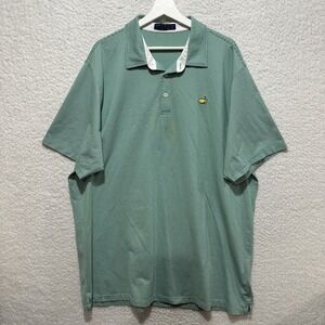 Augusta Masters Mens Golf Polo Shirt 3XL Green Striped Short Sleeve Clubhouse